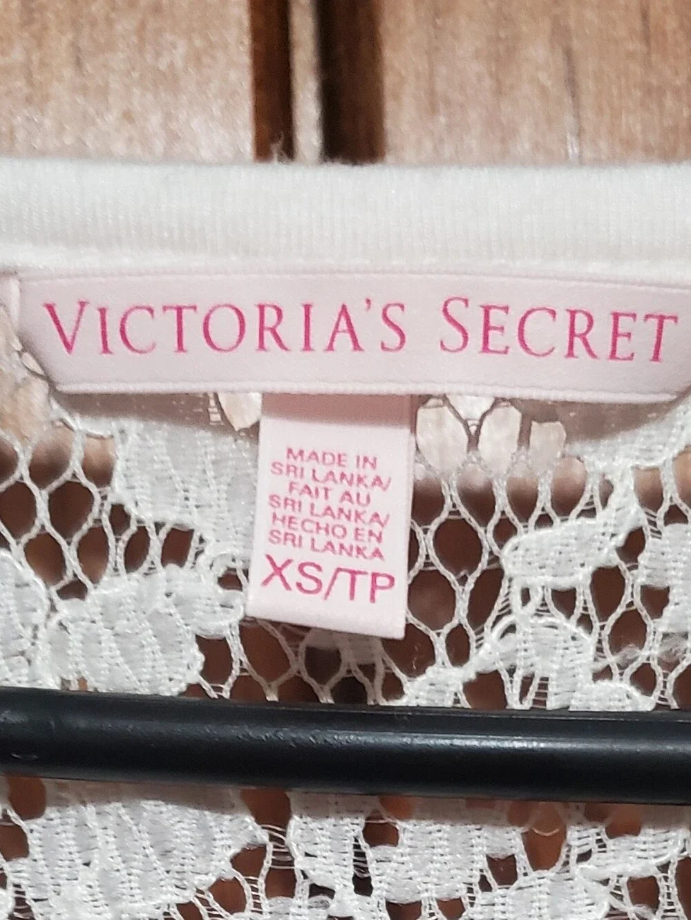 Victoria's Secret White T-Shirt DressWith Lace "T-back" & Lace Sleeves - Picture 4 of 4